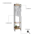 Estante Closet Arara Industrial 3 Prateleiras 187x45cm Dynami