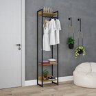 Estante Closet Arara Industrial 3 Prateleiras 187x45cm Dynami