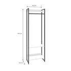 Estante Closet Arara Industrial 3 Prateleiras 187x60cm Dynami