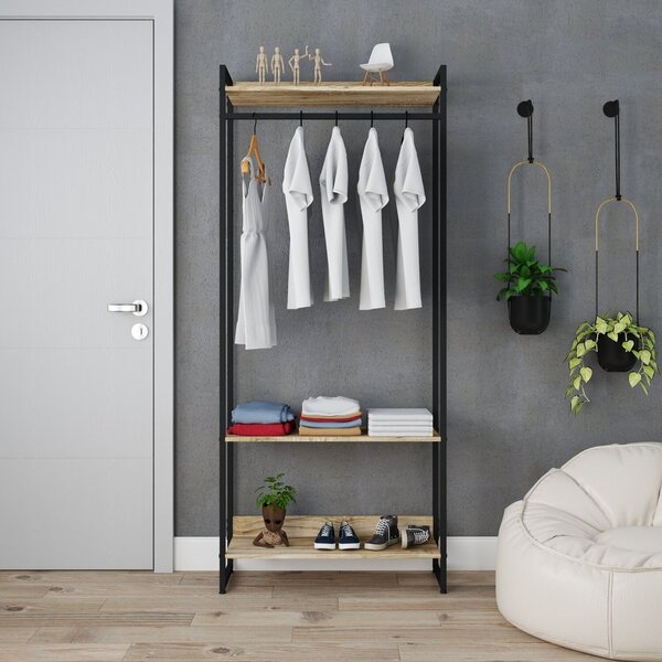 Estante Closet Arara Industrial 3 Prateleiras 187x80cm Dynami