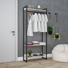 Estante Closet Arara Industrial 3 Prateleiras 187x80cm Dynami