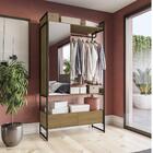 Estante Closet Industrial Com 2 Gavetas - Freijó/preto