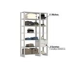 Estante Closet Yes 120cm C/ 11 Nichos E 2 Gavetas - Branco