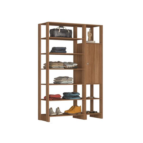 Estante Closet Yes 120cm Com 1 Porta E 9 Nichos - Montana