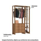 Estante Closet Yes 120cm Com 2 Cabideiros E 3 Gavetas