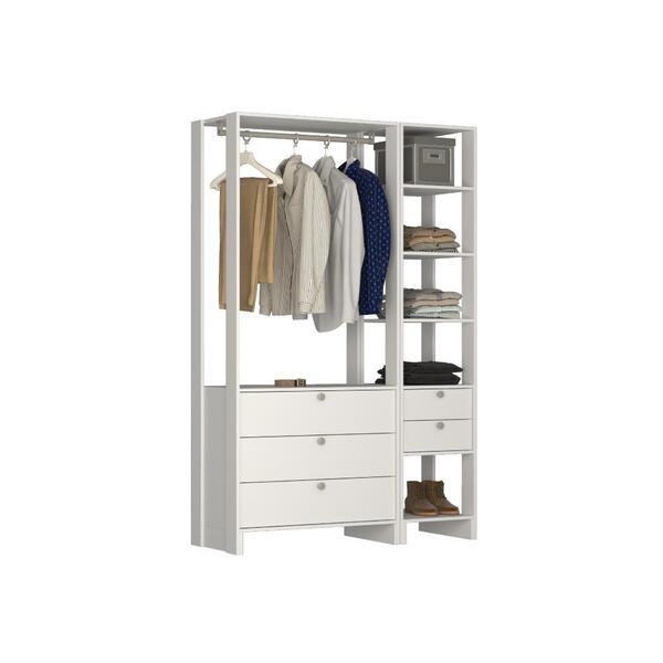 Estante Closet Yes 120cm Com 5 Gavetas E 5 Nichos - Branco