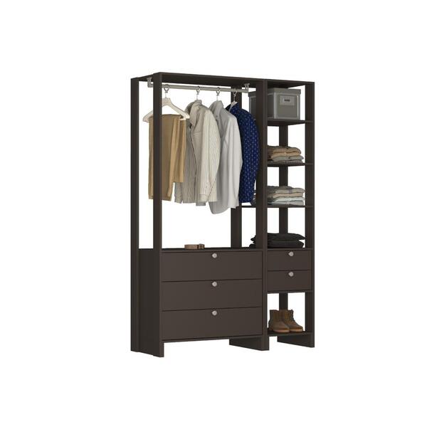 Estante Closet Yes 120cm Com 5 Gavetas E 5 Nichos - Grafite