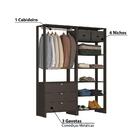 Estante Closet Yes 160cm Com 3 Gavetas E 6 Nichos  - Grafite