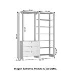 Estante Closet Yes 160cm Com 3 Gavetas E 6 Nichos  - Grafite