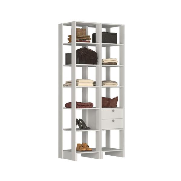 Estante Closet Yes 80cm C/ 11 Nichos E 2 Gavetas - Branco