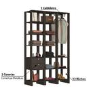 Estante Closet Yes Com 1 Cabideiro E 13 Nichos - Grafite