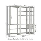 Estante Closet Yes Com 2 Gavetas E 13 Nichos - Grafite