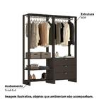 Estante Closet Yes Com 3 Gavetas E 2 Cabideiros - Grafite