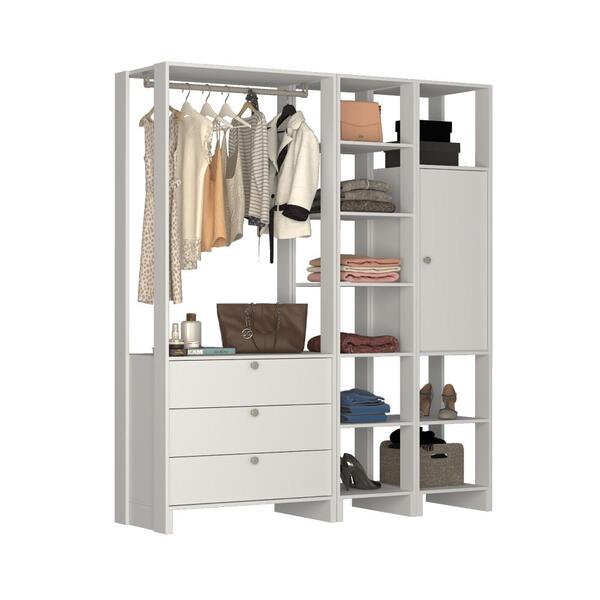 Estante Closet Yes Com 3 Gavetas E 9 Nichos - Branco