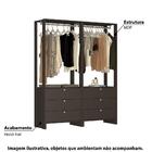 Estante Closet Yes Com 6 Gavetas E 2 Cabideiros - Grafite