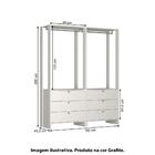 Estante Closet Yes Com 6 Gavetas E 2 Cabideiros - Grafite