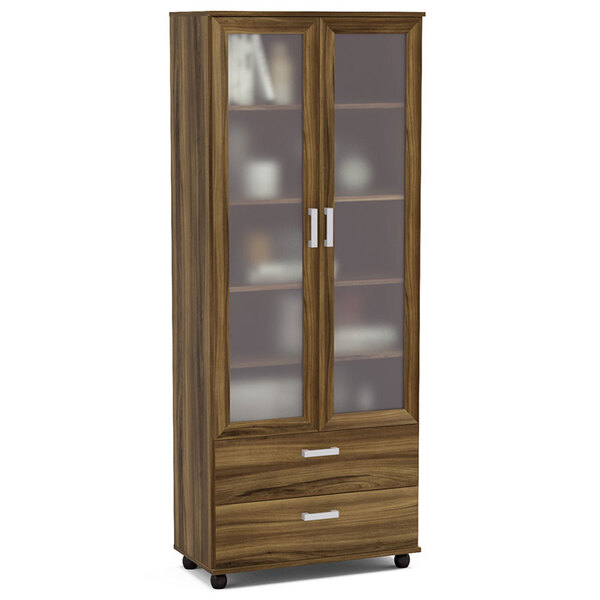 Estante Com 2 Portas De Vidro Livramento-politorno - New Avelã