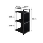 Estante Com 3 Prateleiras 84x45x33cm Com Fundo Yon Preto