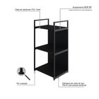 Estante Com 3 Prateleiras 84x45x33cm Com Fundo Yon Preto