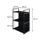 Estante Com 3 Prateleiras 84x60x33cm Com Fundo Yon Preto