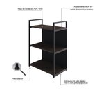 Estante Com 3 Prateleiras 84x60x33cm Com Fundo Yon Terracota/