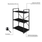 Estante Com 3 Prateleiras 84x60x33cm Yon Preto