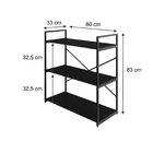 Estante Com 3 Prateleiras 84x80x33cm Yon Preto