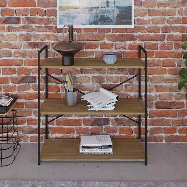 Estante Com 3 Prateleiras 84x80x33cm Yon Vermont/preto