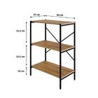 Estante Com 3 Prateleiras Tub Mel E Preta 60 Cm