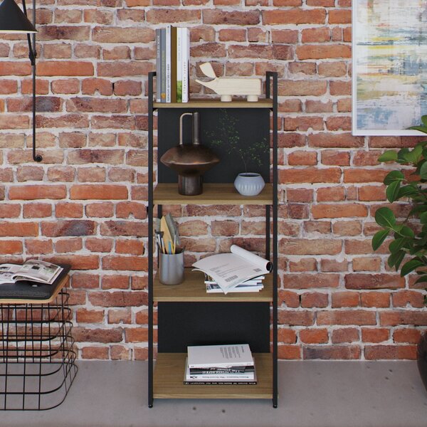 Estante Com 4 Prateleiras 118x45x33cm Com Fundo Yon Vermont/p