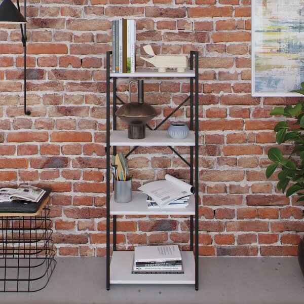 Estante Com 4 Prateleiras 118x45x33cm Yon Branco/preto