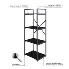 Estante Com 4 Prateleiras 118x45x33cm Yon Preto