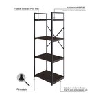 Estante Com 4 Prateleiras 118x45x33cm Yon Terracota/preto