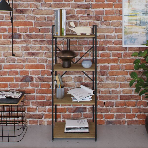 Estante Com 4 Prateleiras 118x45x33cm Yon Vermont/preto