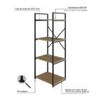 Estante Com 4 Prateleiras 118x45x33cm Yon Vermont/preto