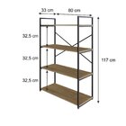 Estante Com 4 Prateleiras 118x80x33cm Yon Vermont/preto