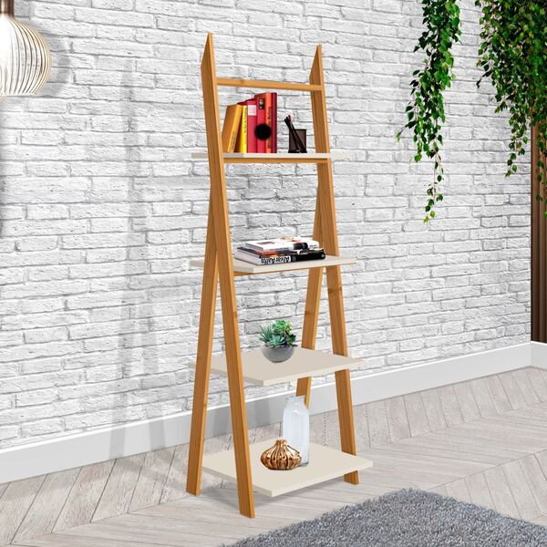 Estante Com 4 Prateleiras Anna Off White Nature