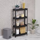 Estante com 4 Prateleiras Preto Geo Lin 4 112,5x54x18 Grifit