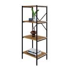 Estante Com 4 Prateleiras Tub Mel E Preta 45 Cm