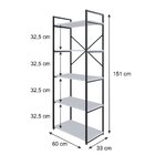 Estante Com 5 Prateleiras 152cm X 60cm X 33cm Yon Branco/preto