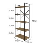 Estante Com 5 Prateleiras 152x60x33cm Yon Vermont/preto