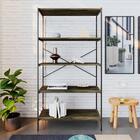 Estante Com 5 Prateleiras Tub Carvalho Dark E Preta 80 Cm