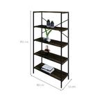 Estante Com 5 Prateleiras Tub Carvalho Dark E Preta 80 Cm