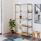 Estante Com 5 Prateleiras Tub Mel E Preta 80 Cm