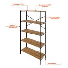 Estante Com 5 Prateleiras Tub Mel E Preta 80 Cm