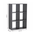 Estante com 6 Nichos 104,1x70,1x30cm Grafite Spaceo KUB
