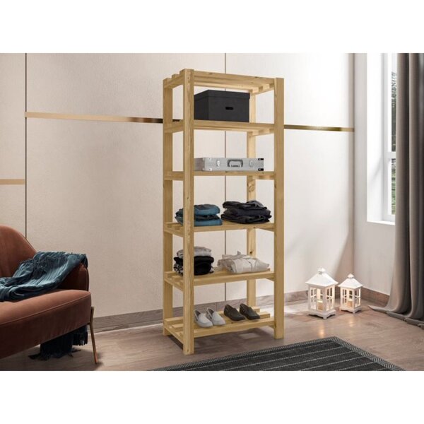 Estante Com 6 Prateleiras Livorno  Pinus