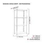 Estante Com Estrutura Metálica Com 4 Prateleiras Espresso Móv