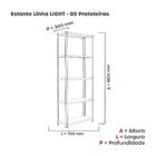 Estante Com Estrutura Metálica Com 5 Prateleiras Espresso Móv