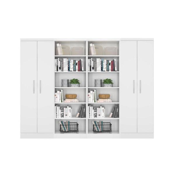Estante Com Livreiro E Multiuso Branco - Fdecor